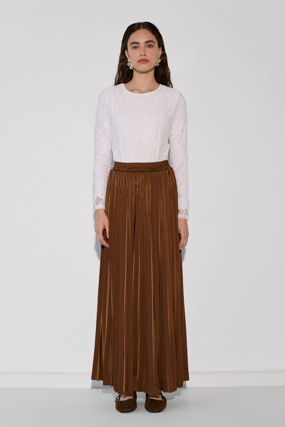 Half-lace fleece skirt