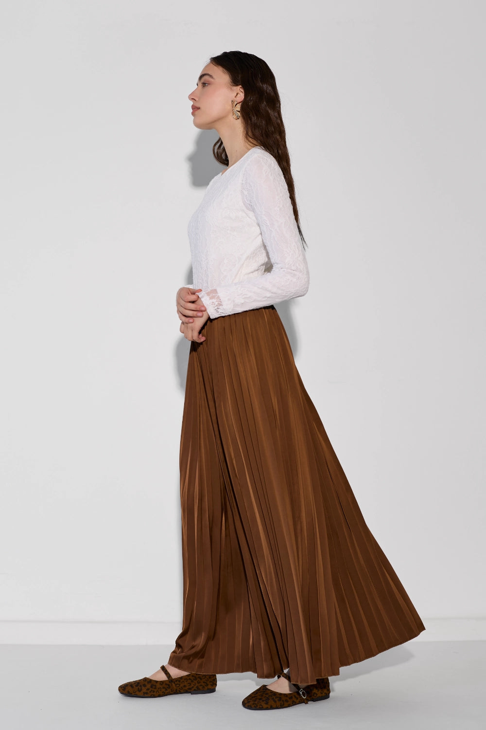 Half-lace fleece skirt