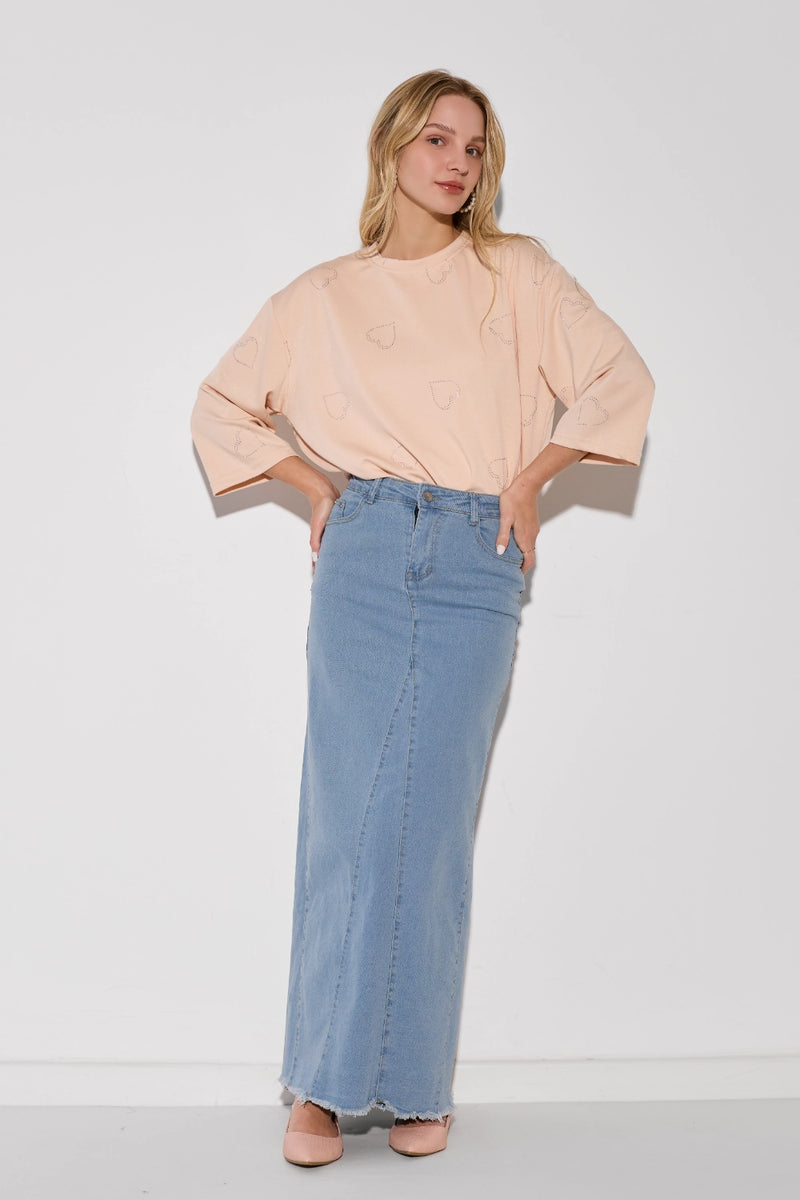 חצאית ג'ינס מקסי a