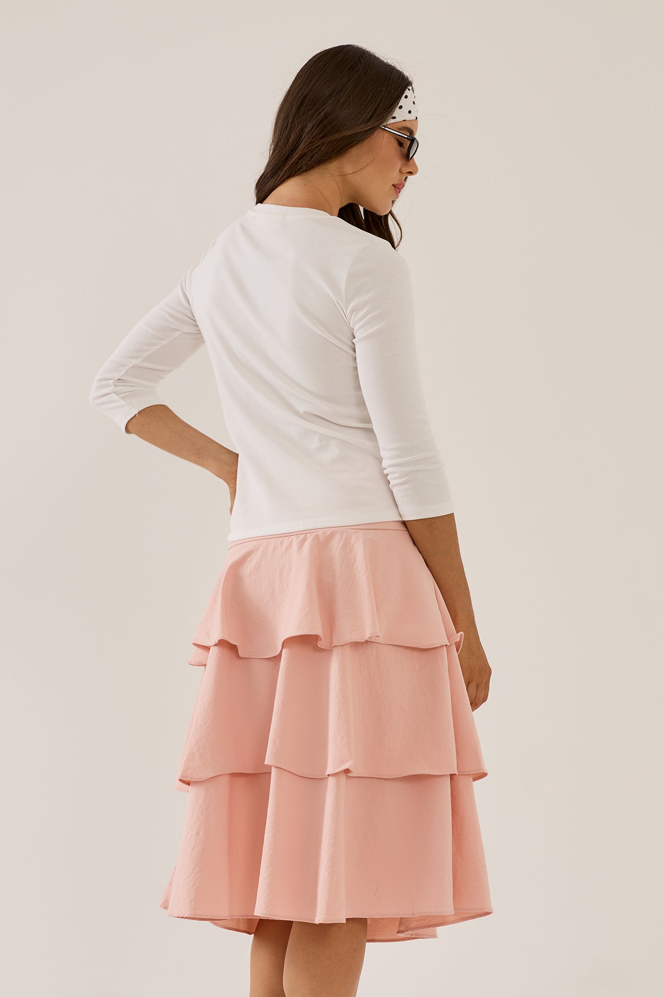 Fleece tiered skirt Hoodia