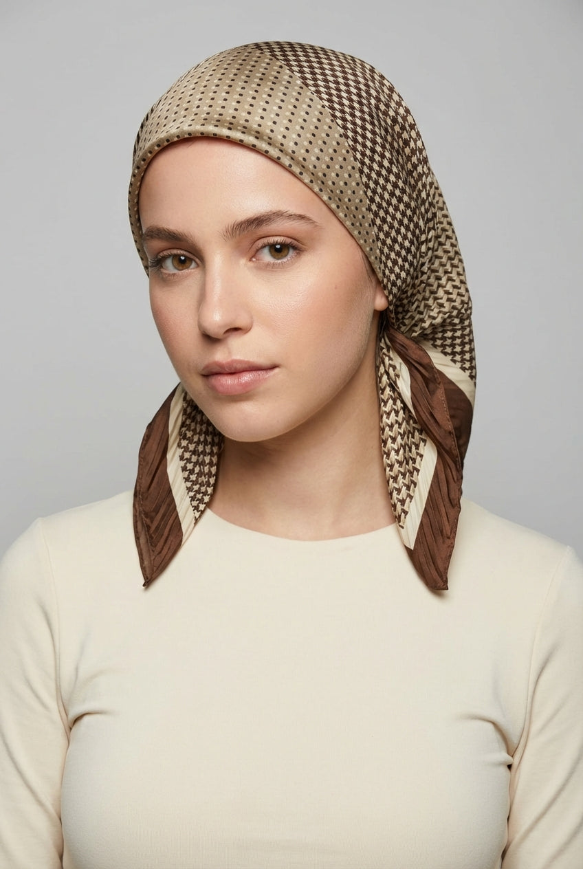 מטפחת משי הדפס גאומטרי