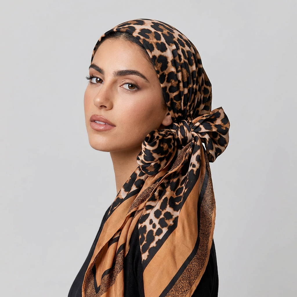 מטפחת צעיף מרובעת הדפס נמר