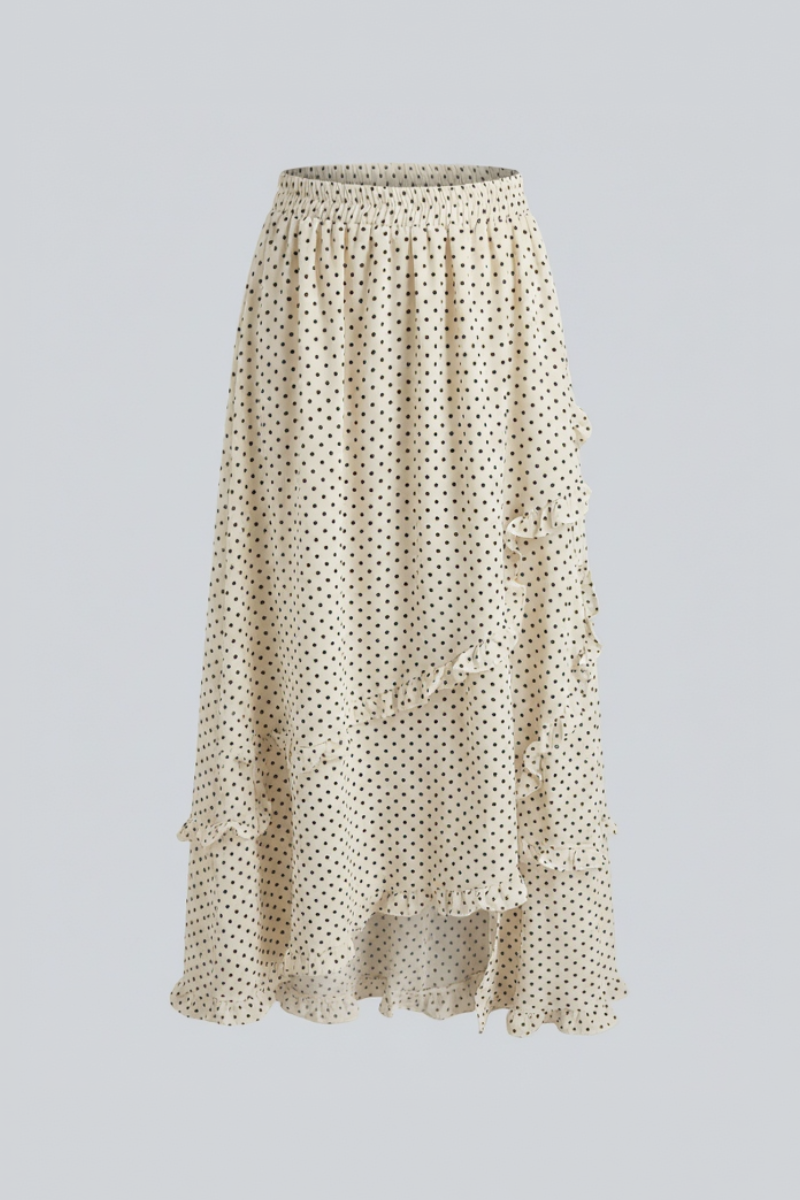 חצאית נקודות שיפון שרון