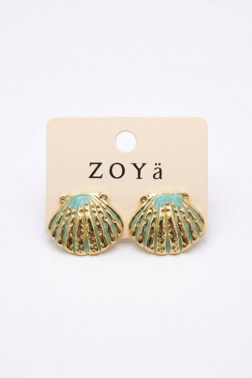 A pair of gold dome earrings