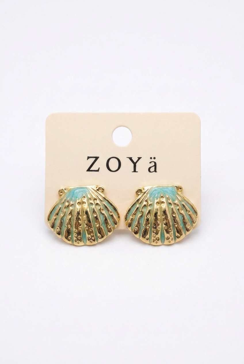 A pair of gold dome earrings