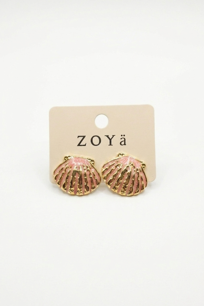 A pair of gold dome earrings