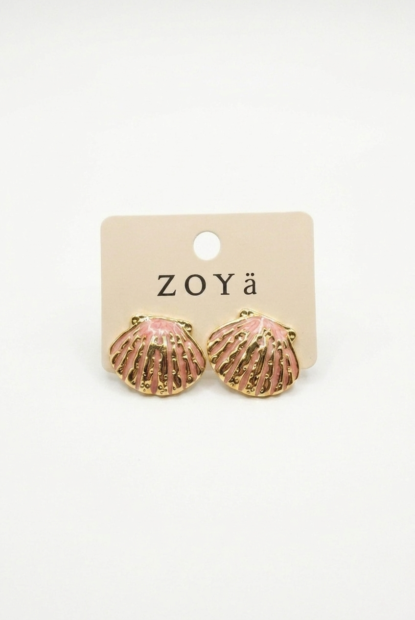 A pair of gold dome earrings